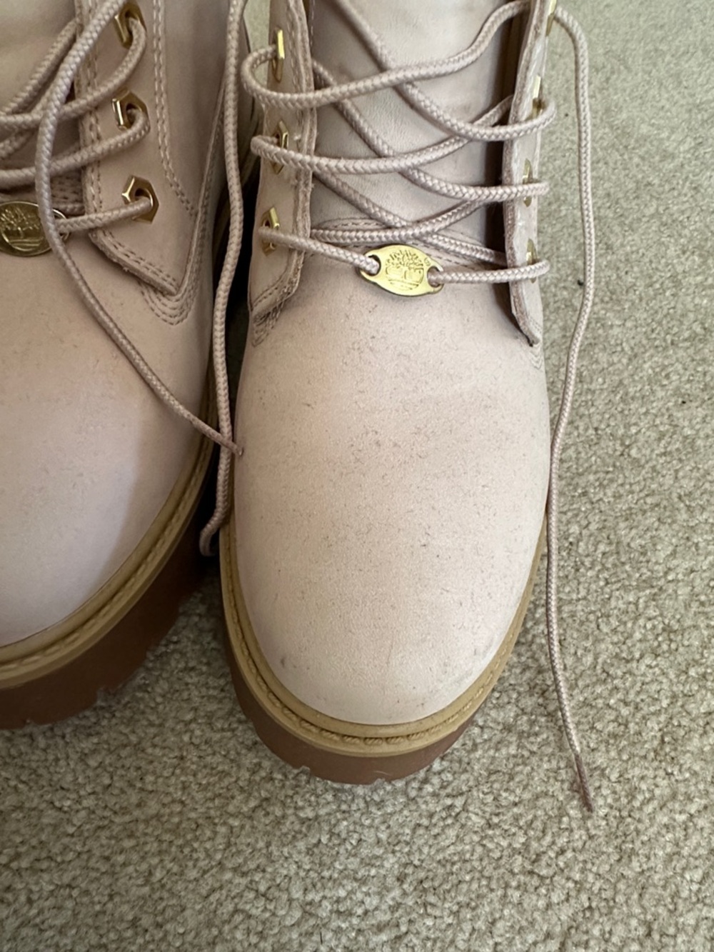 Timberland Blush Pink Platform Lug Boots Women’s size 8 - Picture 9 of 9